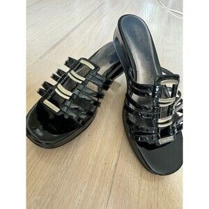 Calvin Klein Sandals Black Wedge Heel Women’s‎ Size 9